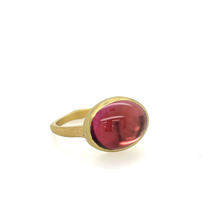 Corazon Ring with Tourmaline in 18K and 14K Fairmined Green Gold