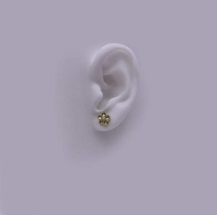 Impatiens Earrings in 14K Green Gold with Diamonds