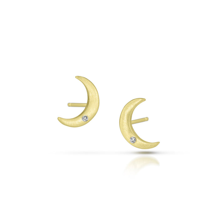 Luna Earrings with Diamond in 18K Green Gold