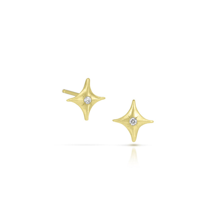 Stella Earrings with Diamond in 18K Green Gold