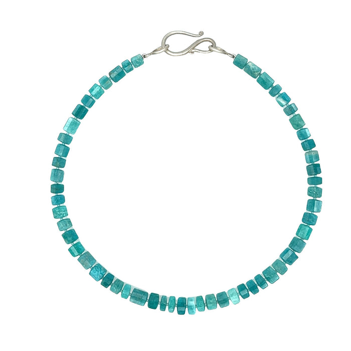 Amazonite Faceted Trillions with Giant Silver Clasp