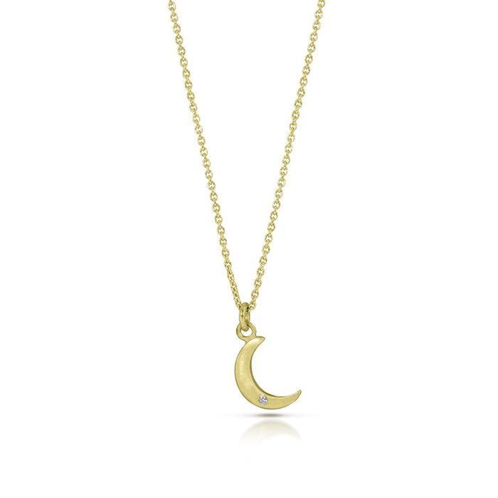 Luna Necklace with Diamond in 18K Green Gold