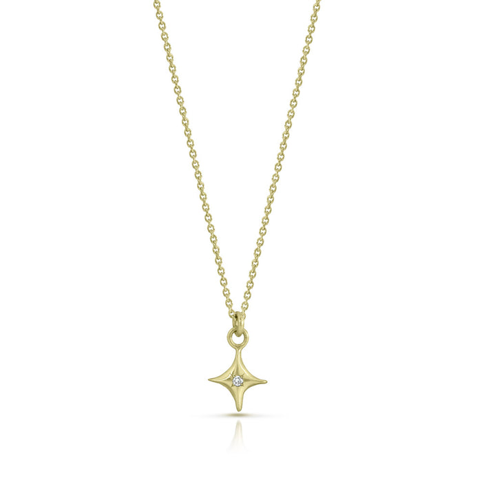 Stella Necklace with Diamond in 18K Green Gold