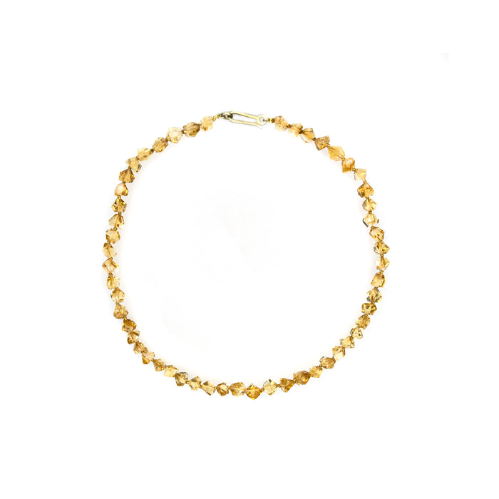 Faceted Citrine Necklace, 14K Green Gold Clasp