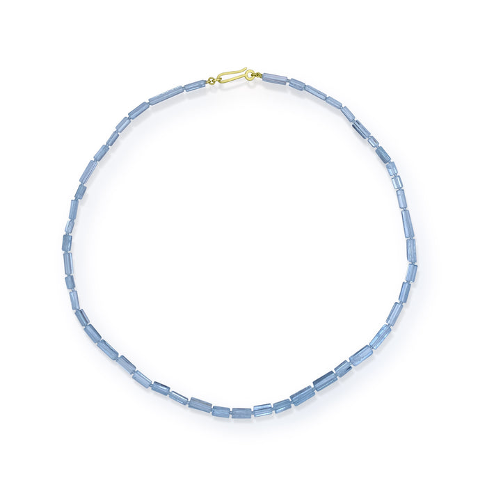 Aquamarine Crystal Necklace with 14K Green Gold Clasp