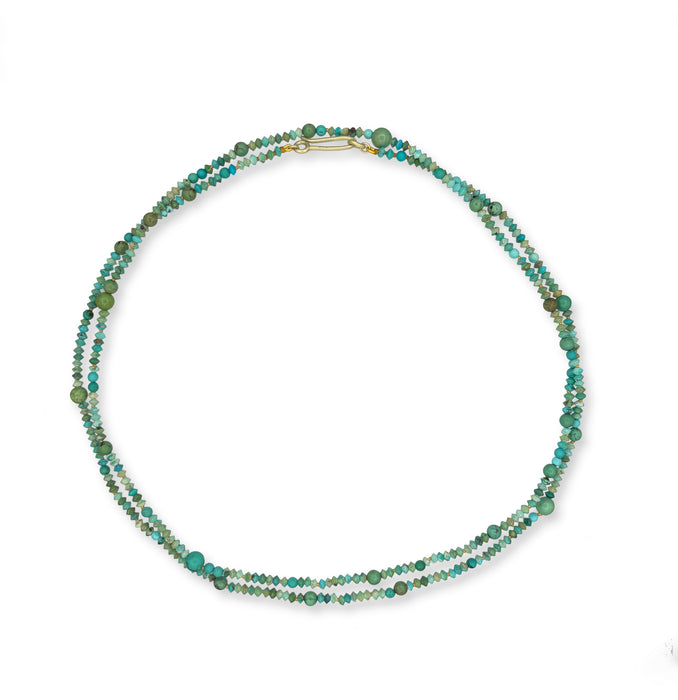 Turquoise Necklace with 14K Green Gold Clasp