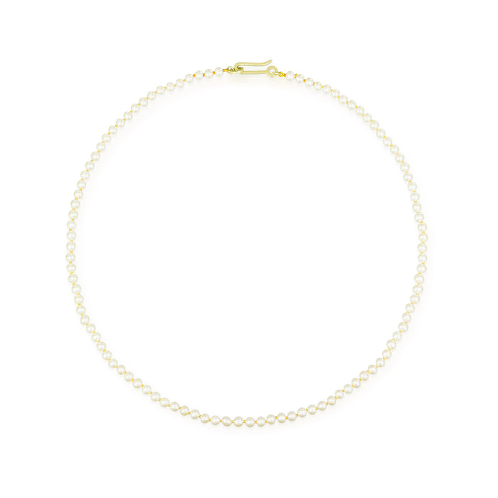 Akoya Pearl Necklace with 14K Green Gold Clasp