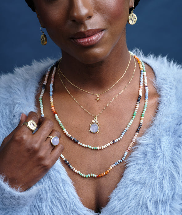 Stella Necklace with Diamond in 18K Green Gold