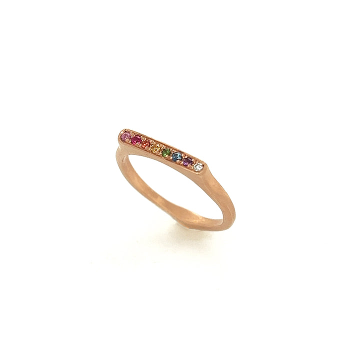 Corazon Stack Rainbow Ring 14K Fairmined Rose Gold