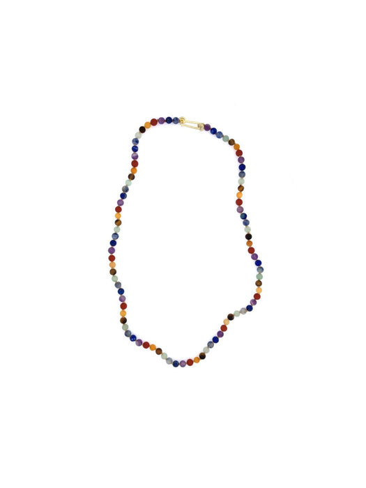 Chakra Bead Necklace with 14K Green Gold Clasp