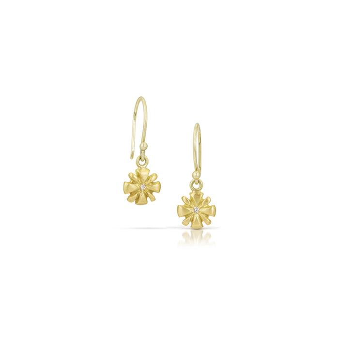Narcissus Earrings in 18K Green Gold with Diamonds