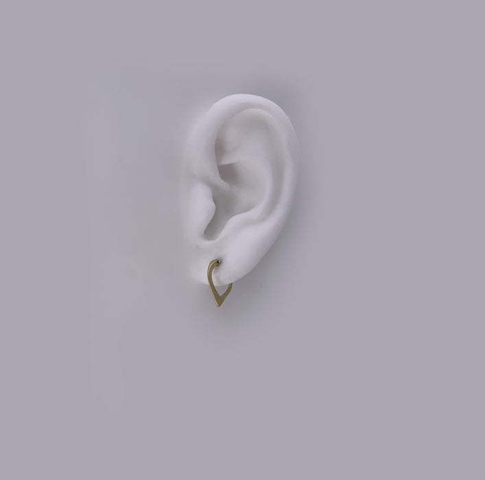 Corazon Hoop Earrings in 18K Green Gold
