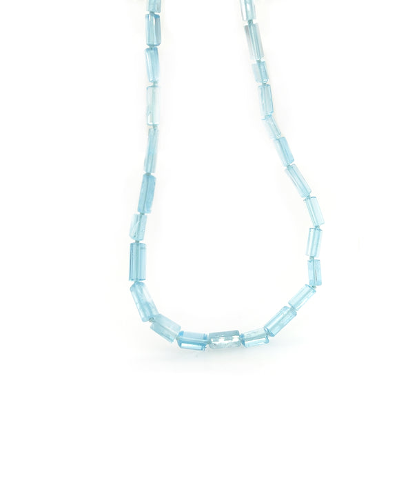 Aquamarine Crystal Necklace with 14K Green Gold Clasp
