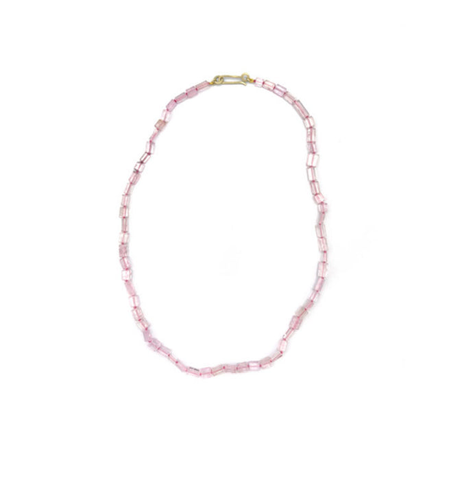 Morganite Necklace with 14K Green Gold Clasp
