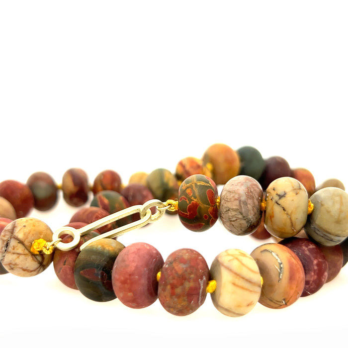 Red Creek Jasper Roundelle Necklace with 14K Clasp