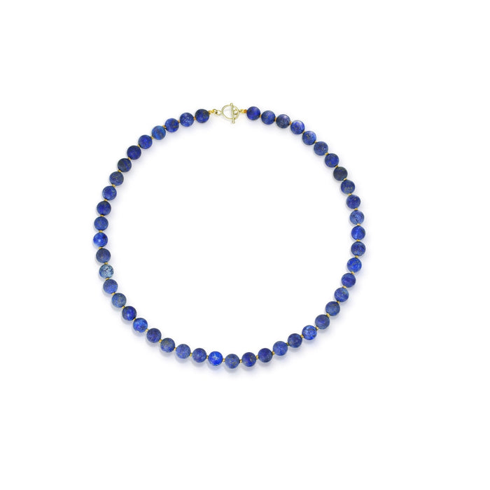 Lapis Lazuli Necklace with 14K Green Gold Toggle Clasp
