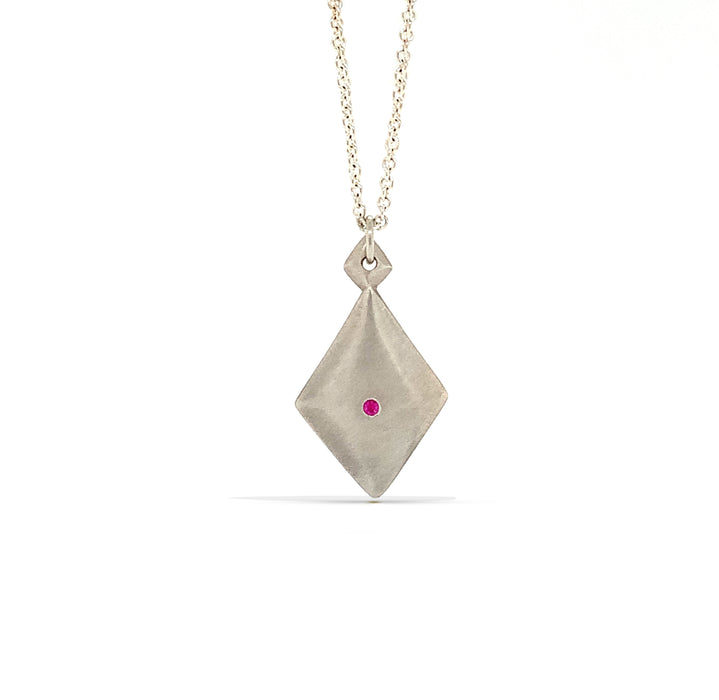 Kite Pendant with Ruby in Sterling Silver