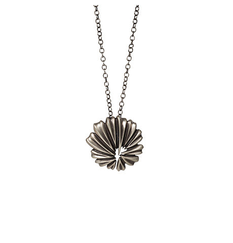 Hibiscus Necklace in Oxidized Sterling Silver
