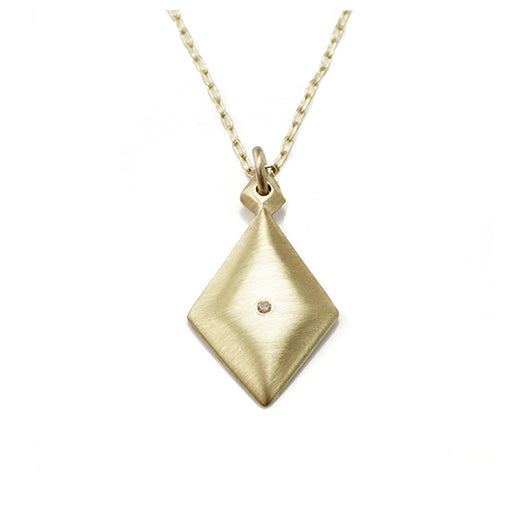 Kite Pendant Necklace in 14K Green Gold with Diamond