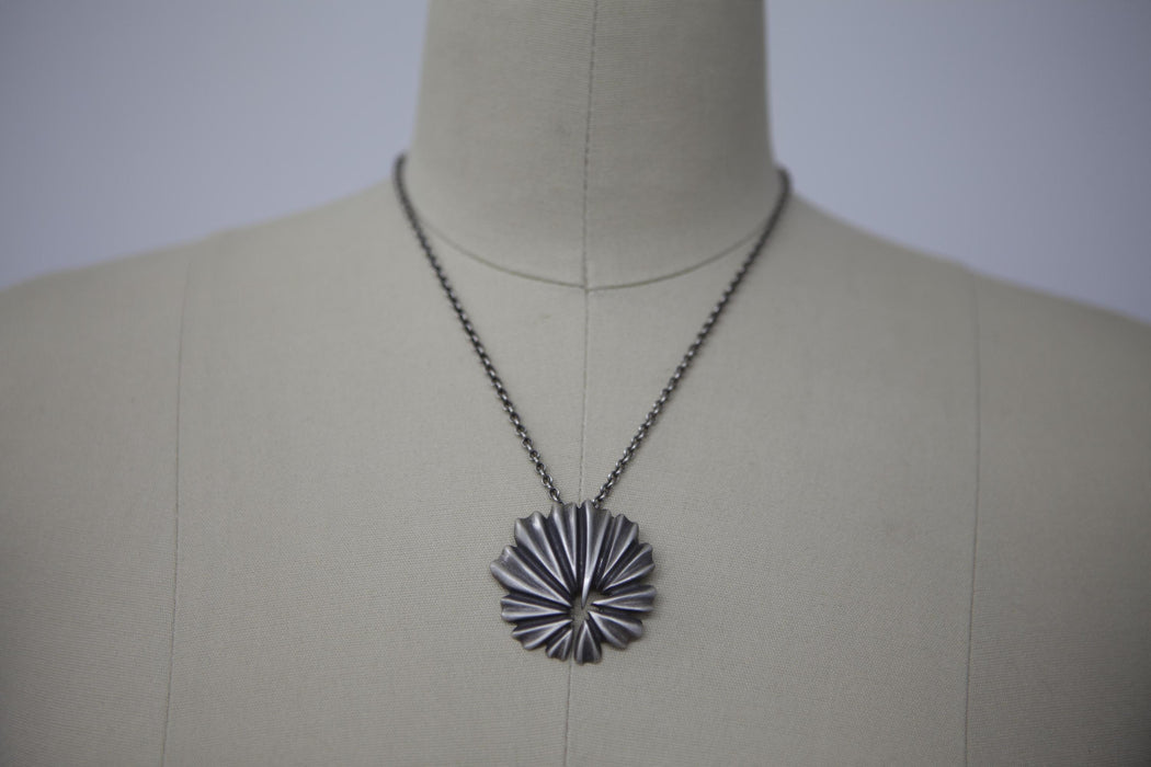 Hibiscus Necklace in Oxidized Sterling Silver
